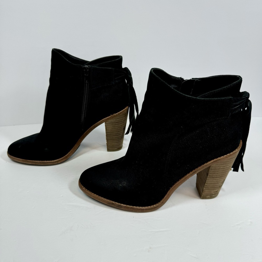 Vince Camuto Women's Linford Boot Block Heel Black Leather Bootie Tassel Sz 9M - Picture 3 of 12